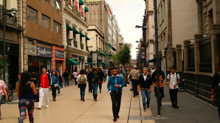 Strolling through the center 